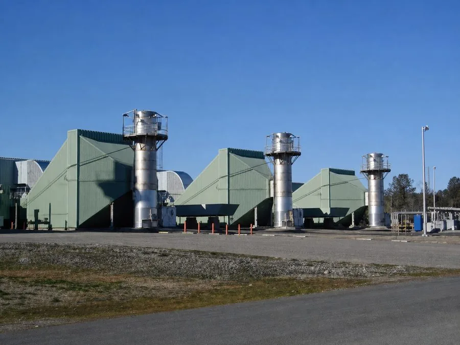 Generation plant with exhaust stacks