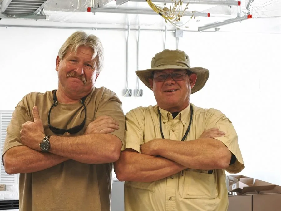 Two Cal Electro crew members on site